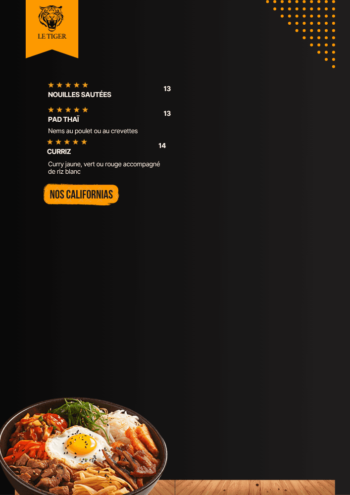Menu verso